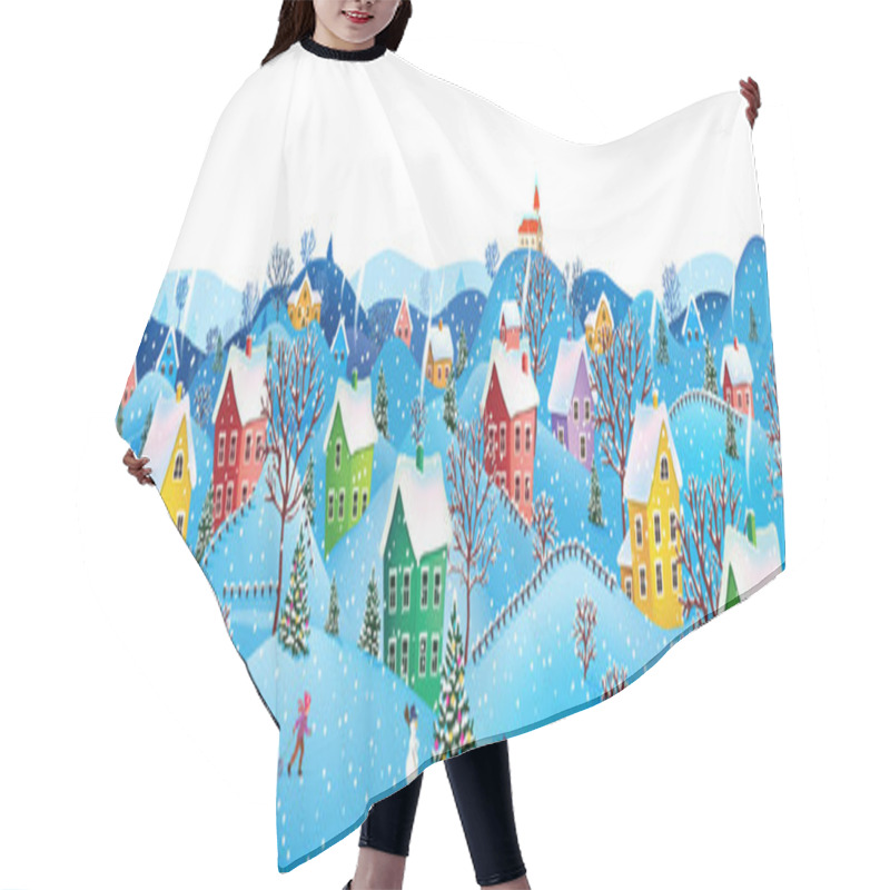 Personality  Horizontal Winter Banner Hair Cutting Cape