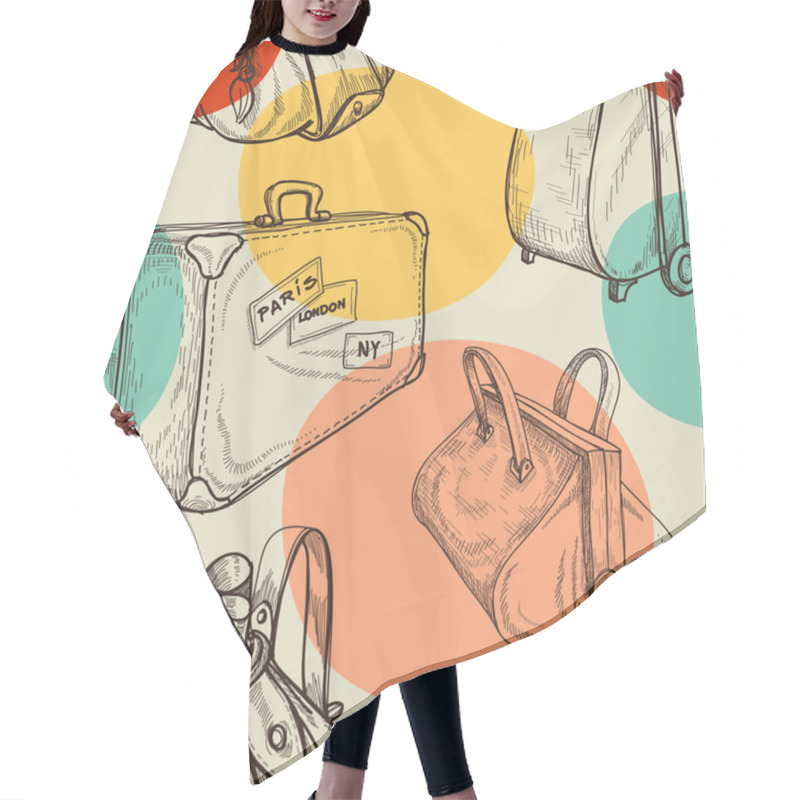 Personality  Travel Bags Seamless Pattern Hair Cutting Cape