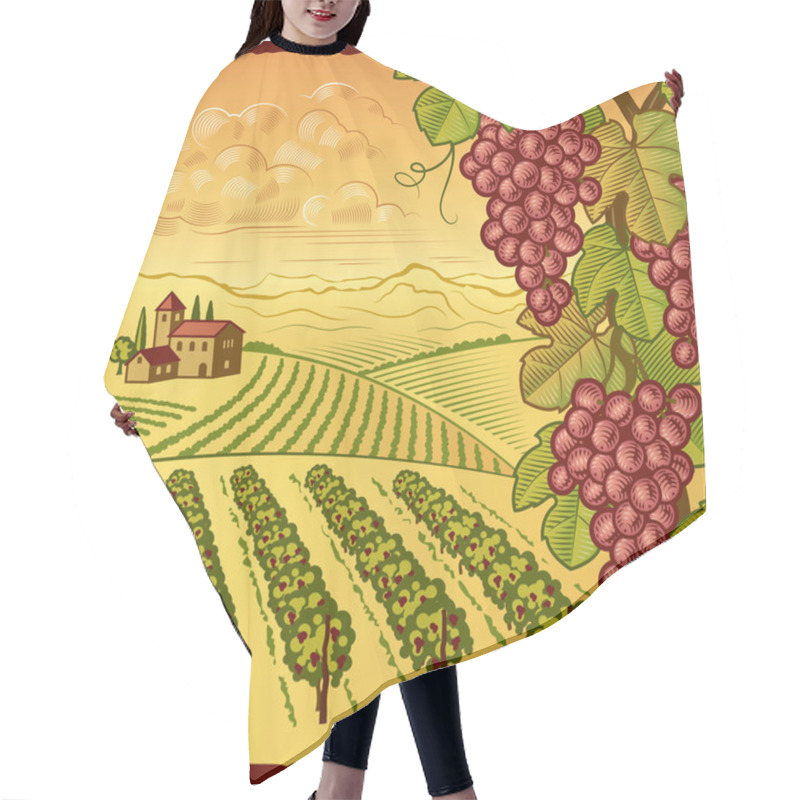 Personality  Vineyard Landscape Hair Cutting Cape