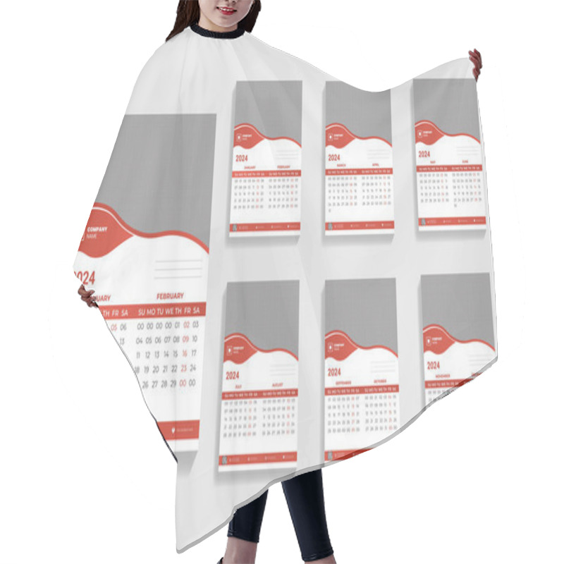 Personality  Unique Calendar Design Template Hair Cutting Cape