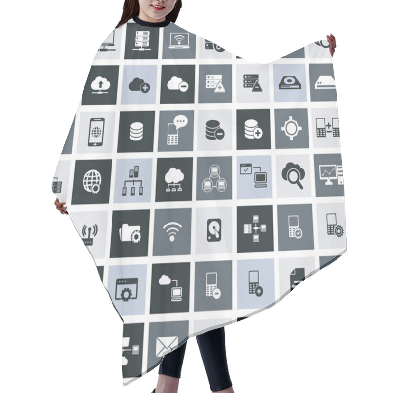 Personality  Networking, Storage And Communication Icon Set,vector Hair Cutting Cape