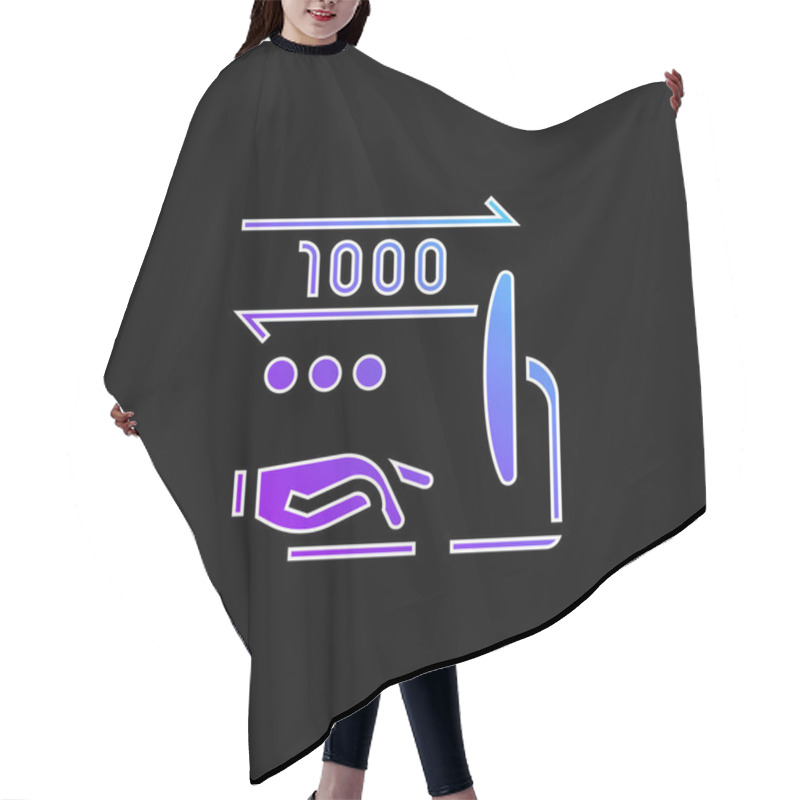 Personality  Binary Blue Gradient Vector Icon Hair Cutting Cape