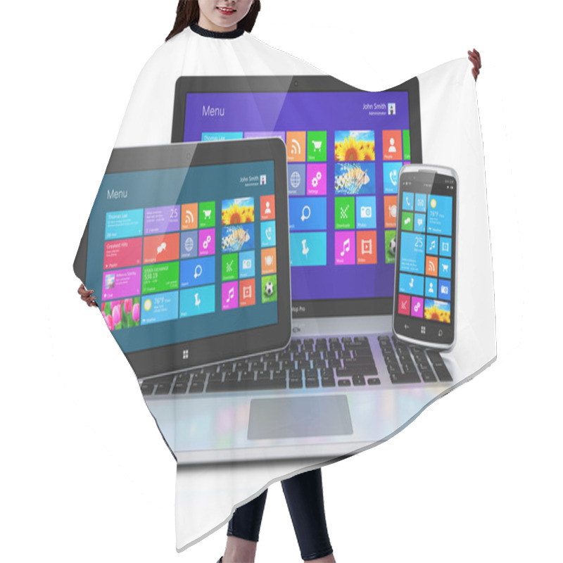 Personality  Mobile Devices With Touchscreen Interface Hair Cutting Cape