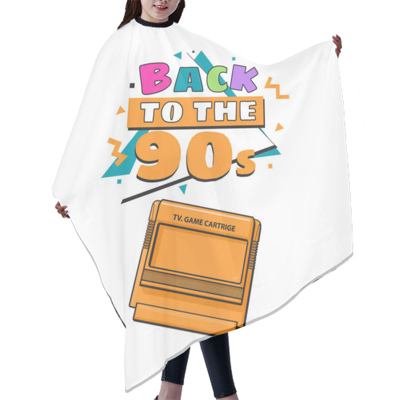 Personality  Back To The 90s Poster Template With TV Game Cartridge Hair Cutting Cape