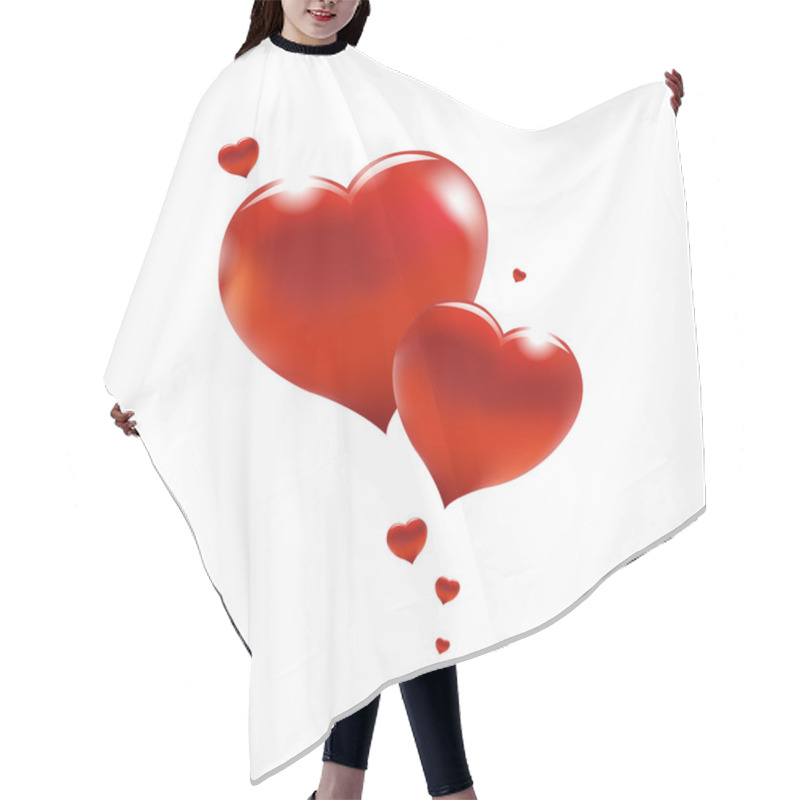 Personality  Big Red Hearts Hair Cutting Cape