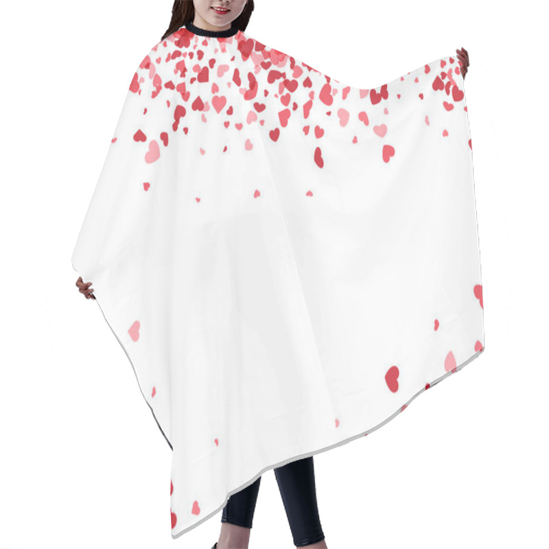 Personality  Love Valentine's Background With Pink Falling Hearts Over White. Hair Cutting Cape