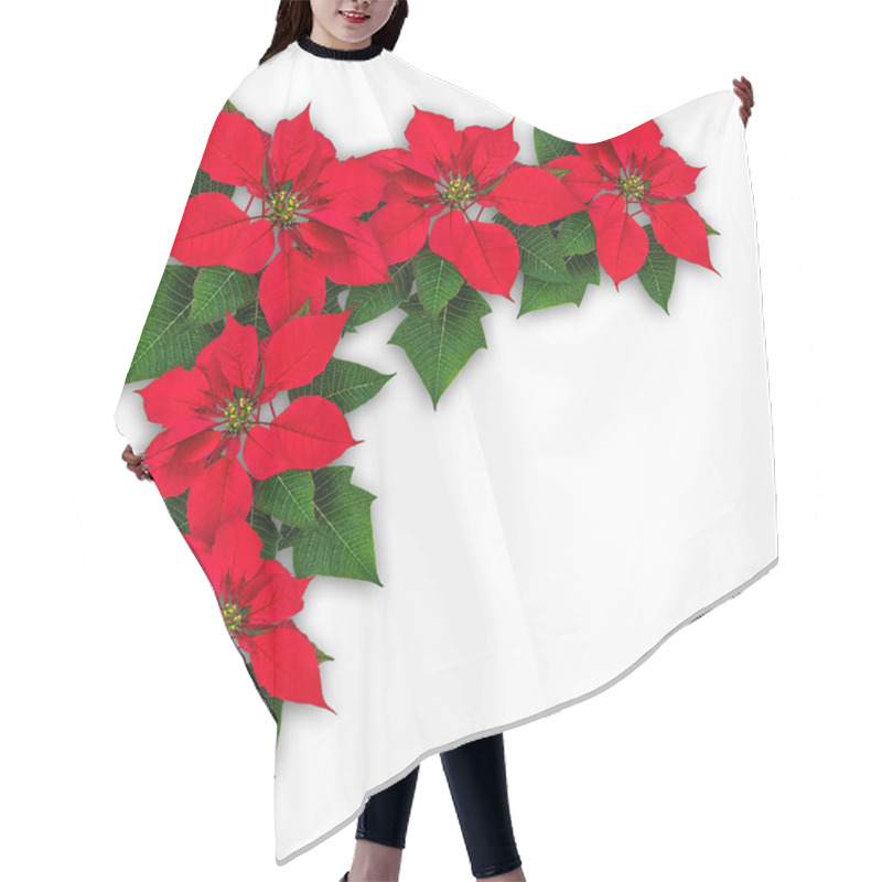 Personality  Poinsettia Flowers Christmas Decoration Hair Cutting Cape