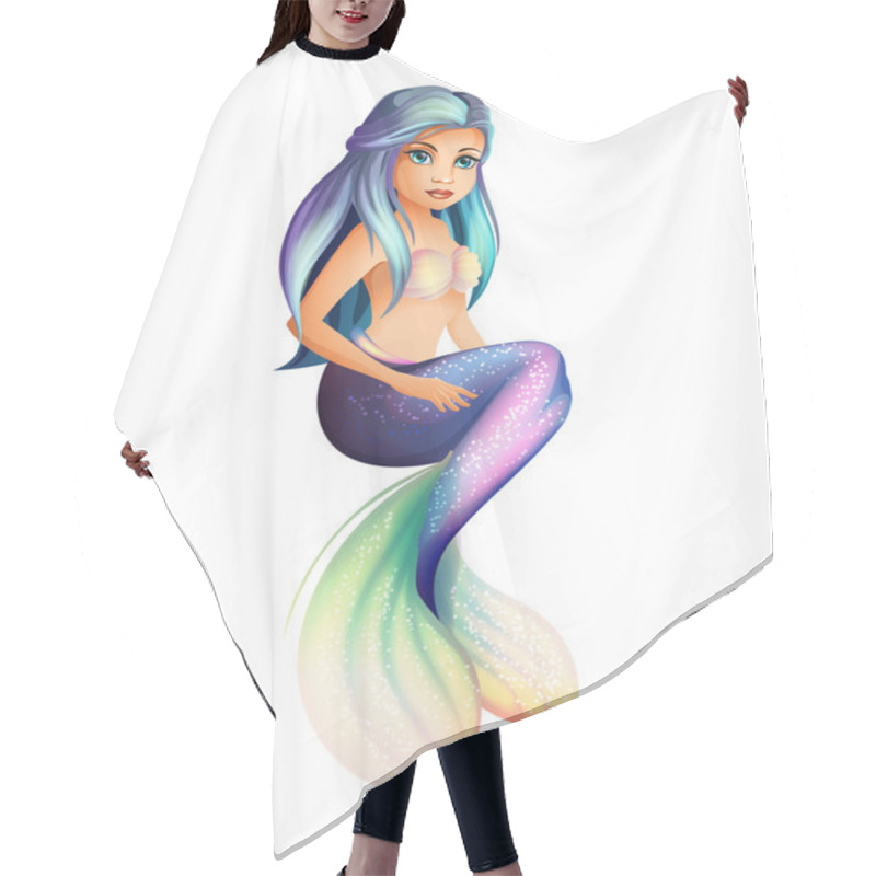 Personality  Mermaid Isolated Hair Cutting Cape