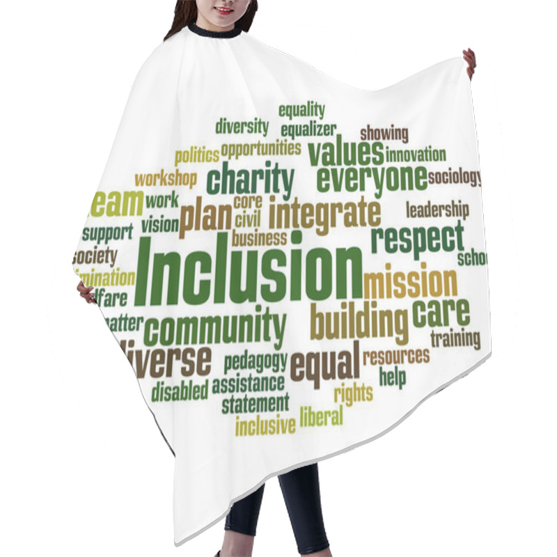 Personality  Inclusion, Word Cloud Concept 6 Hair Cutting Cape