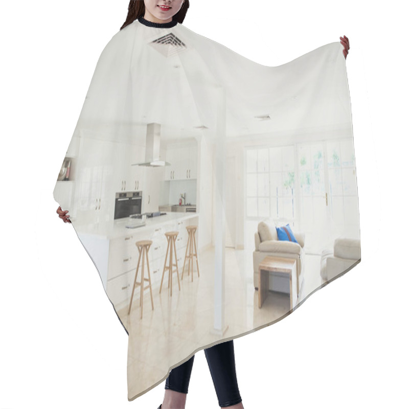 Personality  Interior Of An Empty Kitchen Hair Cutting Cape