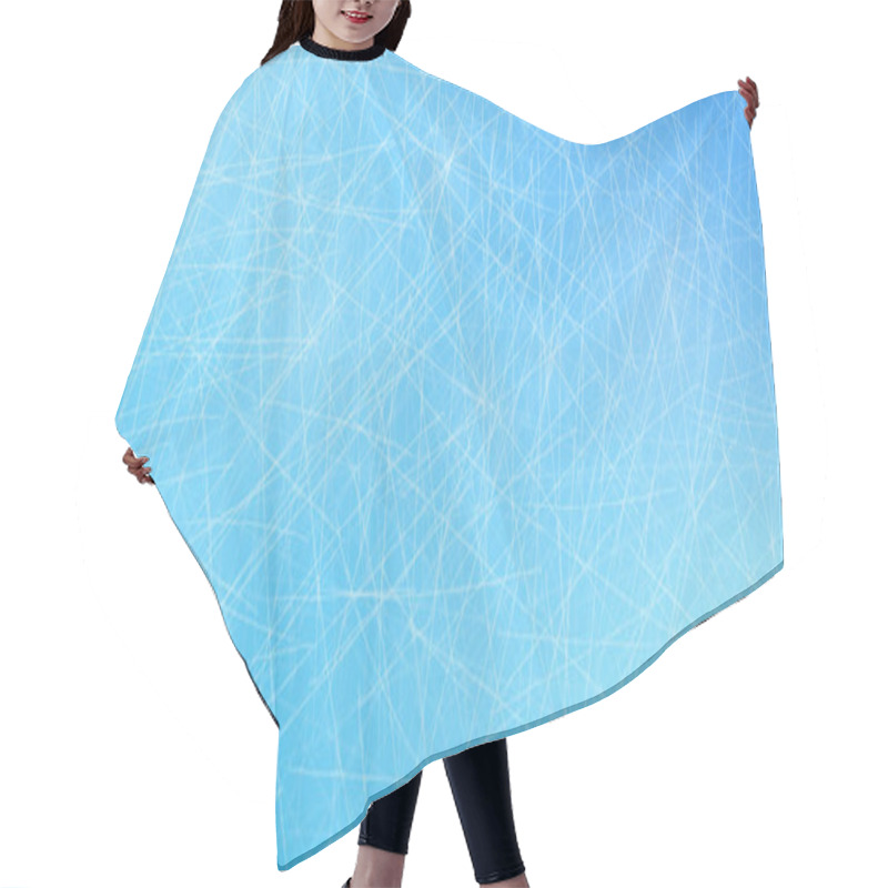 Personality  Ice Rink Top View, Icy Texture With Skate Traces Hair Cutting Cape