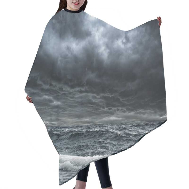 Personality  Big Ocean Wave Breaking The Shore Hair Cutting Cape