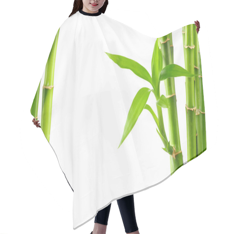 Personality  Green Bamboo On White Hair Cutting Cape