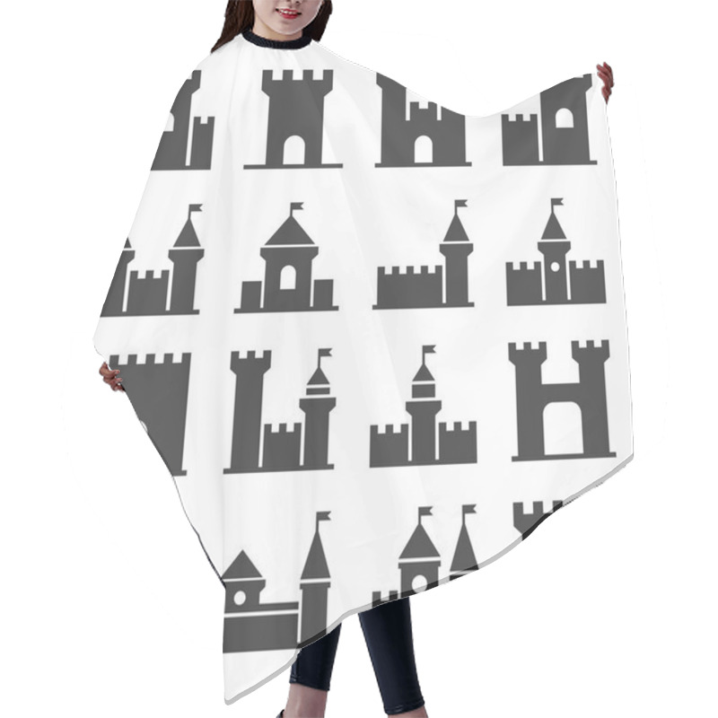 Personality  Castle Icon Set hair cutting cape