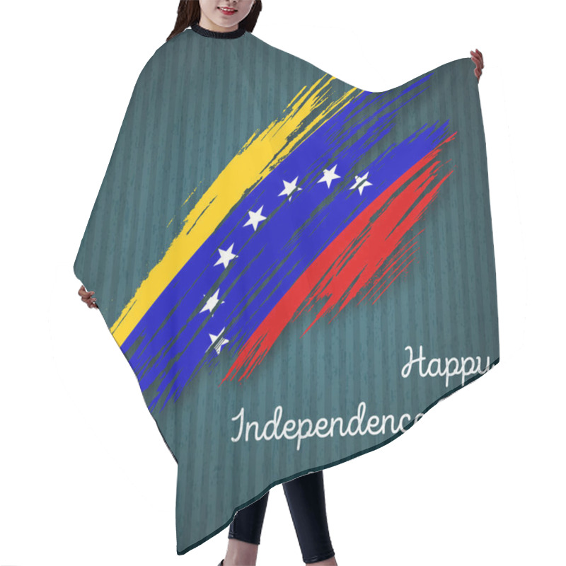 Personality  Venezuela Independence Day Patriotic Design Expressive Brush Stroke In National Flag Colors On Dark Hair Cutting Cape