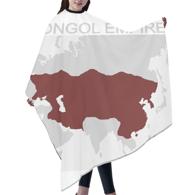 Personality  Vector Map Of The Mongol Empire Hair Cutting Cape