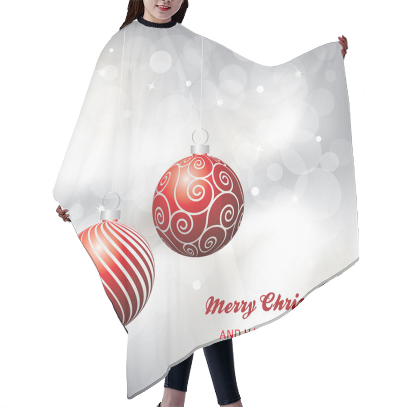 Personality  Christmas Card Background, Red And Silver Hair Cutting Cape