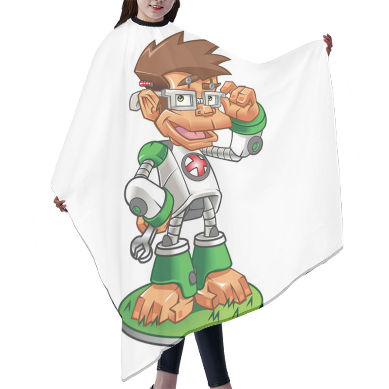 Personality  Cartoon Monkey Nerd Robot Hair Cutting Cape