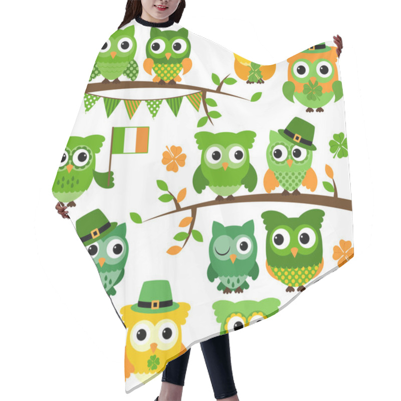 Personality  Large Vector Collection Of St Patrick's Day Themed Owls Hair Cutting Cape