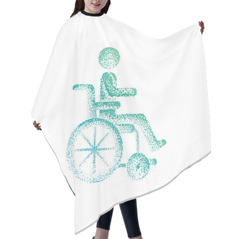 Personality  Disabled Person In A Wheelchair Hair Cutting Cape