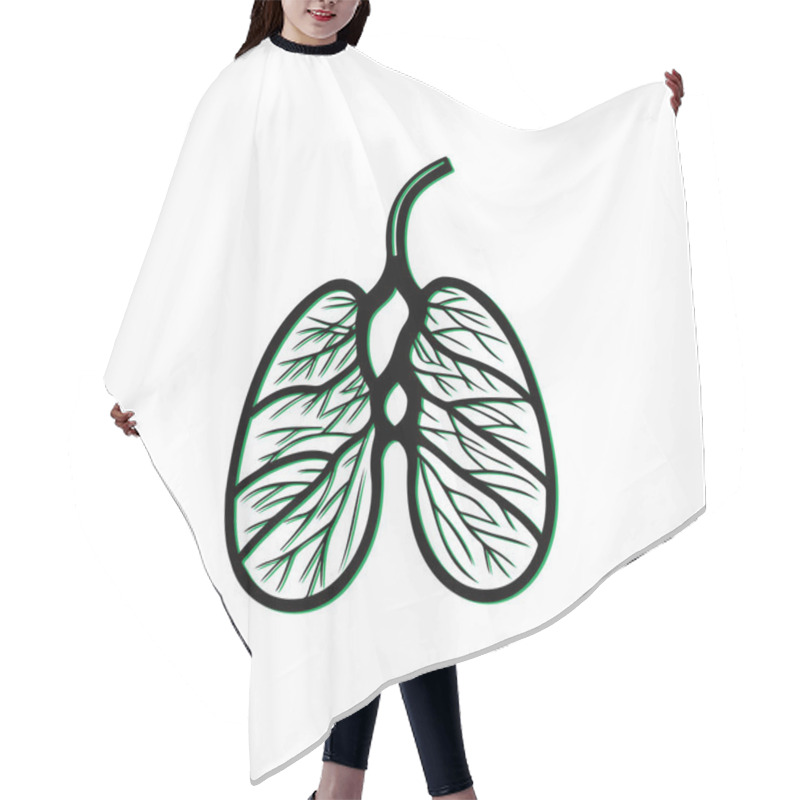 Personality  Lungs With Tree Branches Design. Concept Of Nature, Health, And Ecology. Hair Cutting Cape