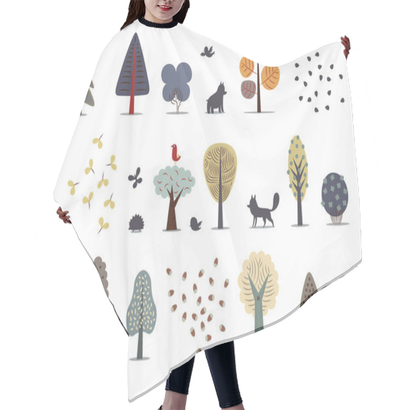 Personality  Forest Trees Set Hair Cutting Cape