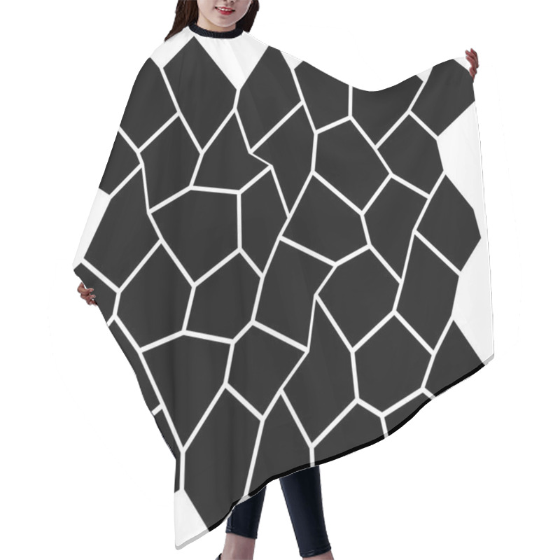 Personality  Black And White Irregular Grid Hair Cutting Cape