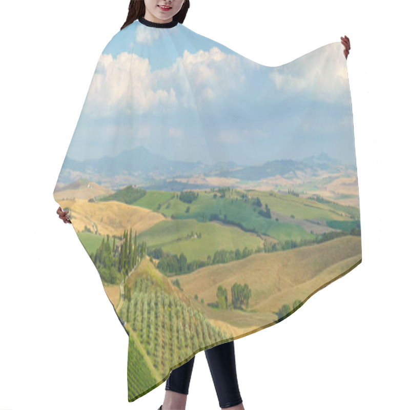 Personality  Scenic Tuscany Landscape At Sunset, Val D'Orcia, Italy Hair Cutting Cape