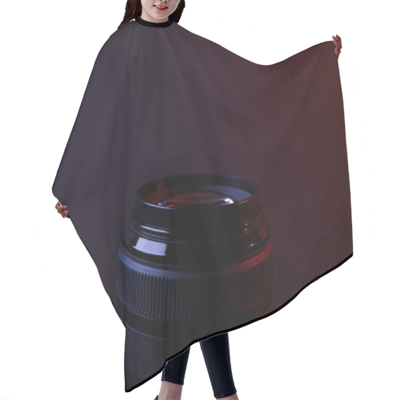 Personality  One Camera Lens On Dark Surface Hair Cutting Cape