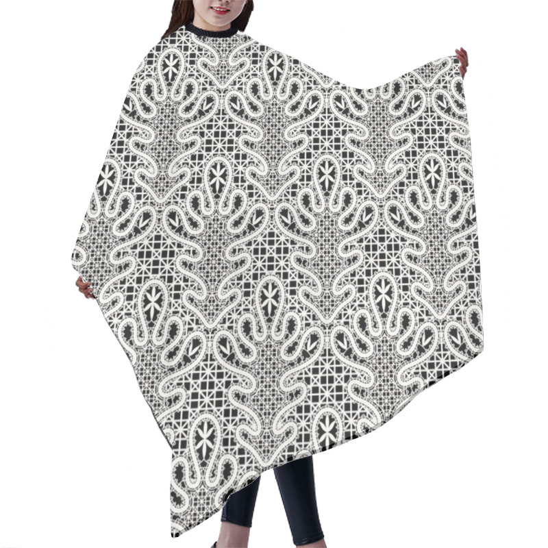 Personality  White Lace Pattern Hair Cutting Cape