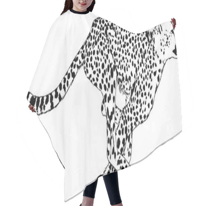 Personality  Running Cheetah Drawn With Ink From Hands Without The Background  Hair Cutting Cape