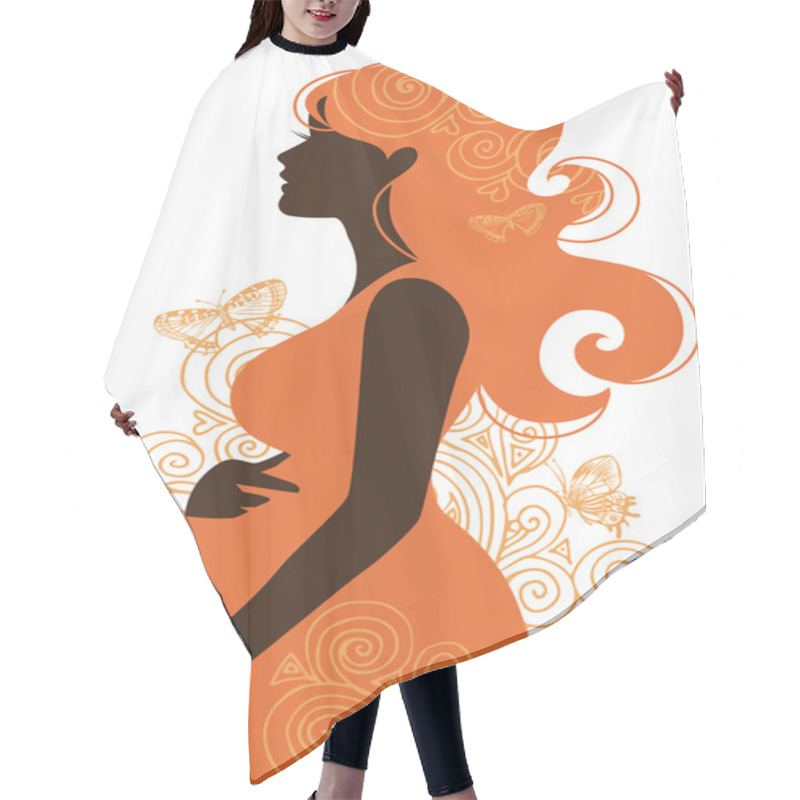 Personality  Silhouette Of Pregnant Woman Hair Cutting Cape