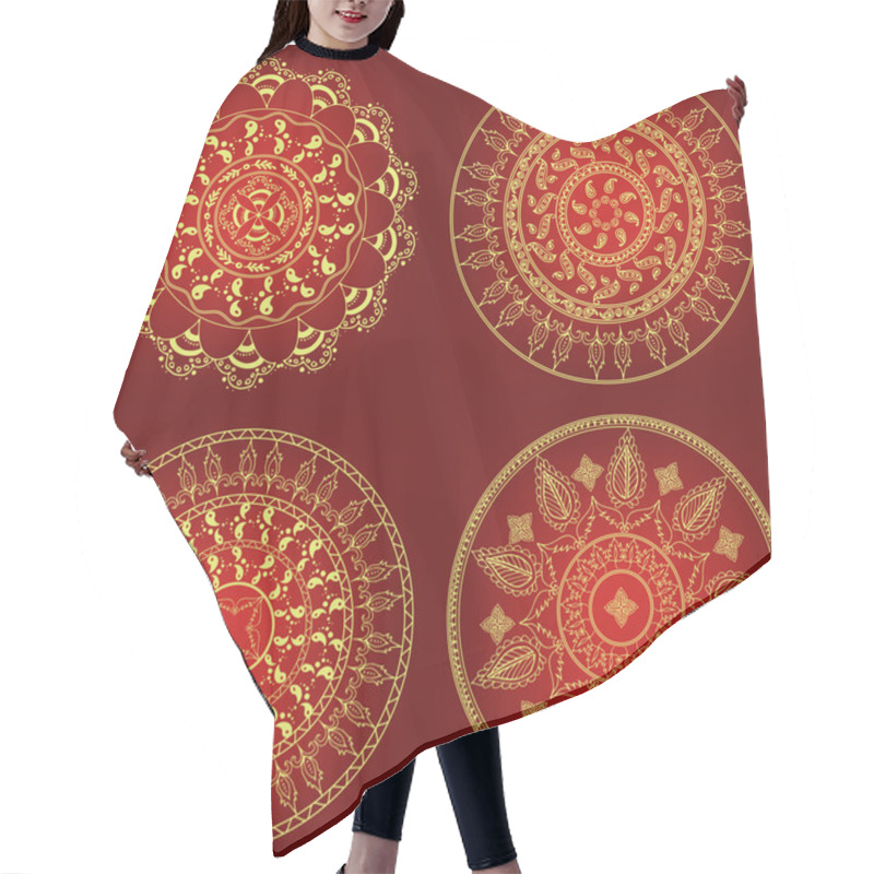 Personality  Mandala. Ethnic Decorative Elements. Hand Drawn Background. Islam, Arabic, Indian, Ottoman Motifs Hair Cutting Cape