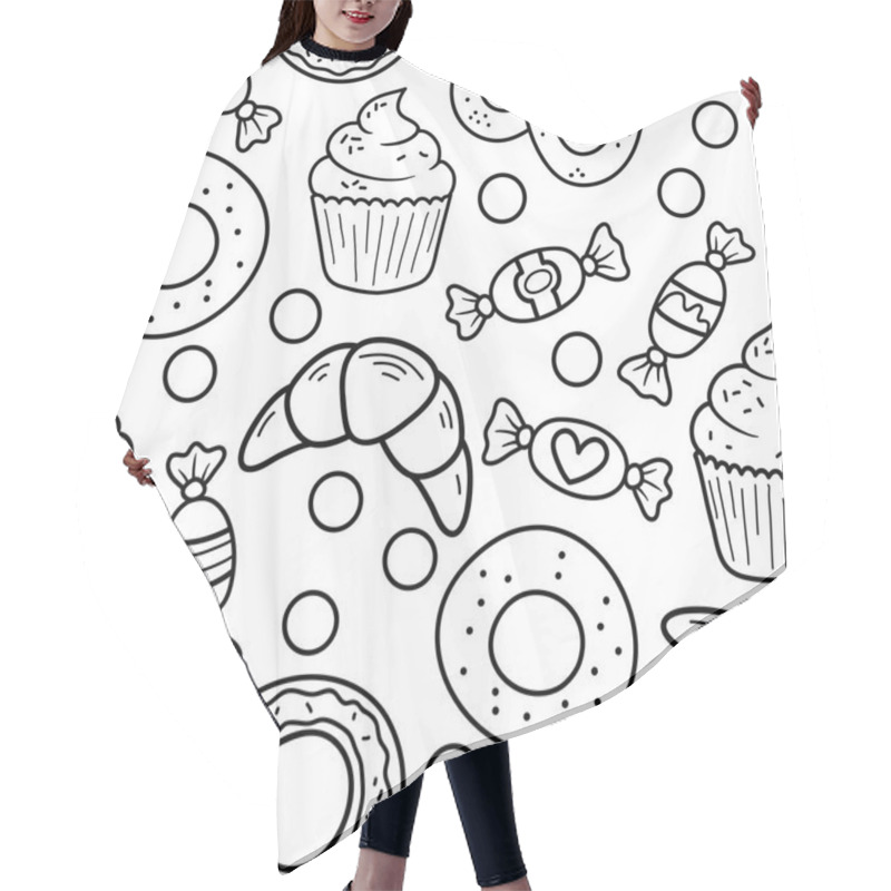 Personality  Sweets Seamless Pattern Hair Cutting Cape