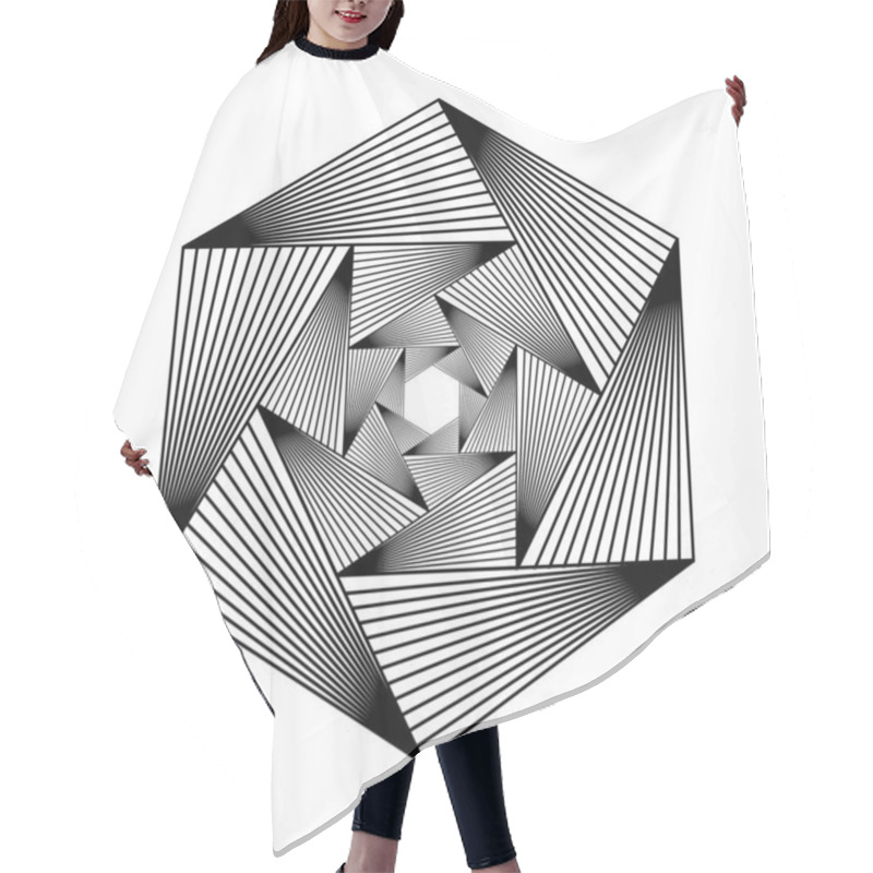 Personality  Hexagon Pattern With Triangles And Lines. Stripes Background Hair Cutting Cape