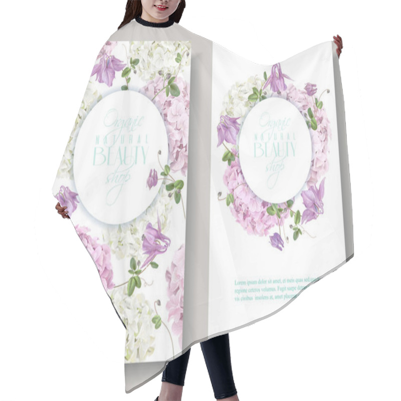 Personality  Hydrangea Vertical Round Banners Hair Cutting Cape