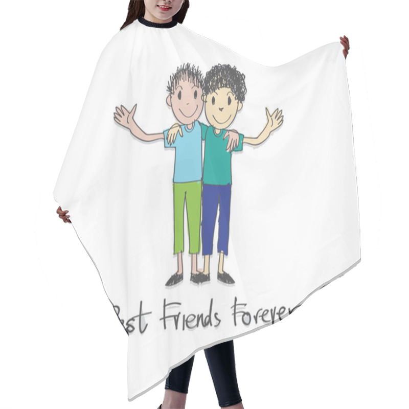 Personality  Best Friends Forever Idea Design Hair Cutting Cape