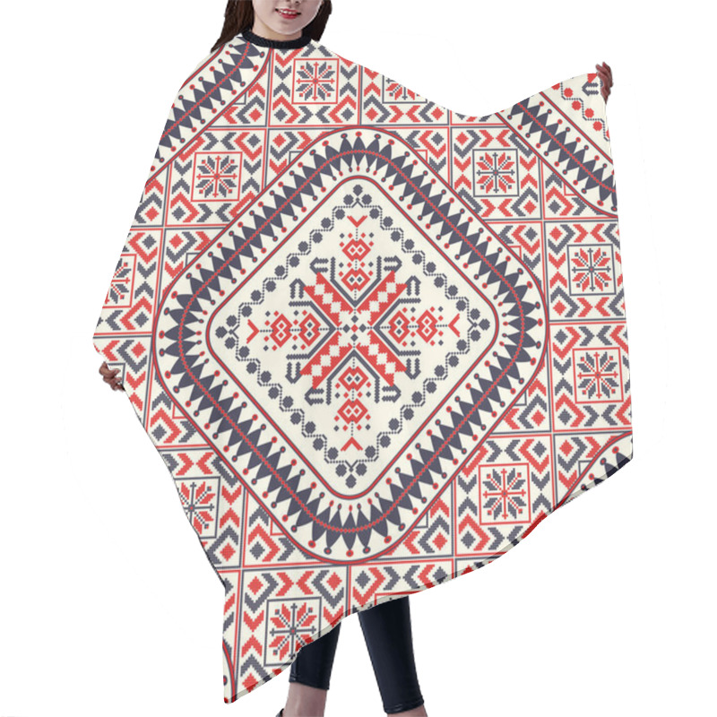 Personality  Romanian Vector Pattern Inspired From Traditional Embroidery Hair Cutting Cape