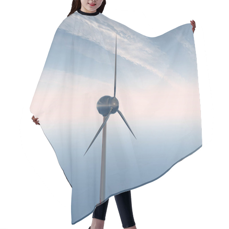 Personality  Wind Turbines, Alternative Windmill, Electricity Technology Hair Cutting Cape