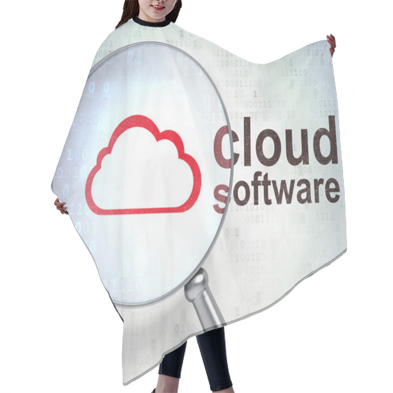 Personality  Cloud Computing Concept: Cloud And Cloud Software With Optical G Hair Cutting Cape