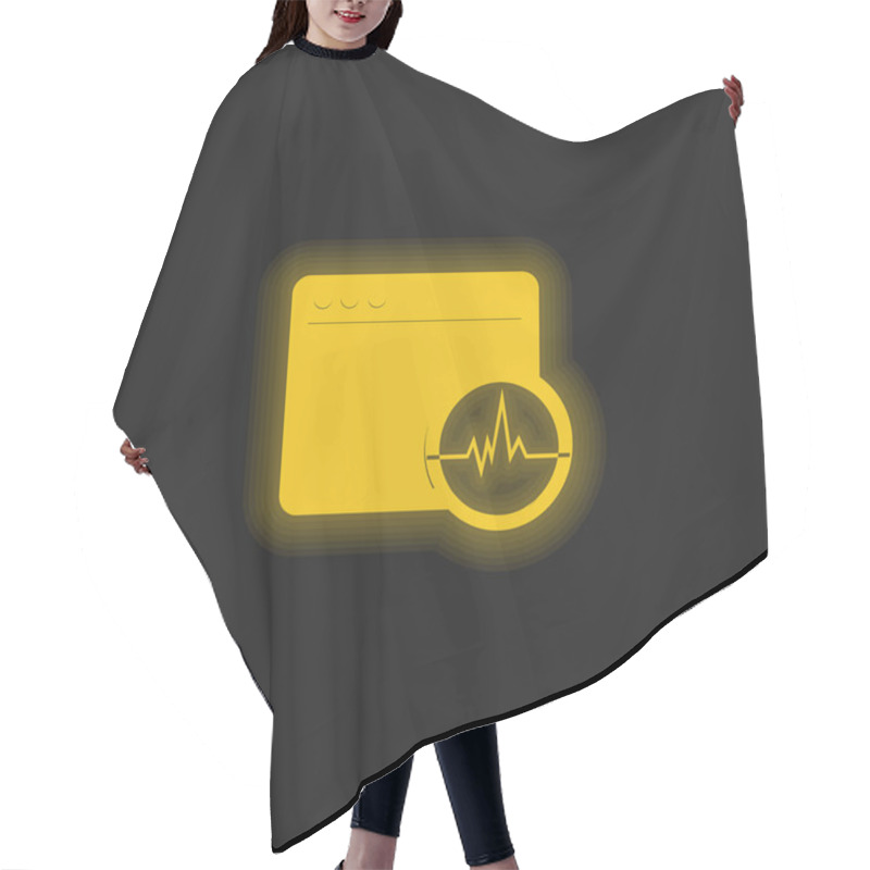 Personality  Activity Analysis In A Command Window Yellow Glowing Neon Icon Hair Cutting Cape