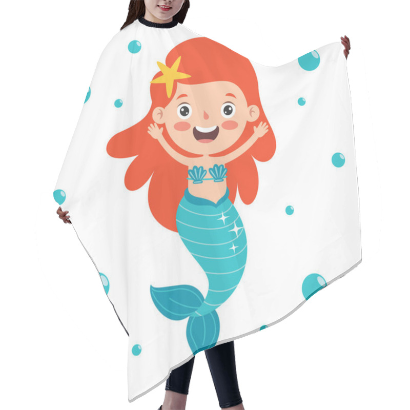 Personality  Cute Beautiful Mermaid Posing Hair Cutting Cape