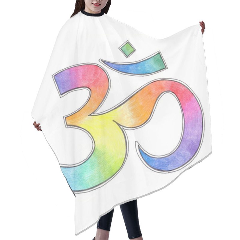 Personality  Ohm. Om Aum Symbol. Hair Cutting Cape