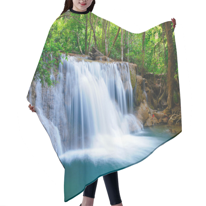 Personality  Deep Forest Waterfall In Kanchanaburi, Thailand Hair Cutting Cape