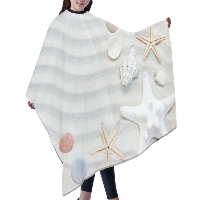 Personality  Seashells And Starfish Border  Hair Cutting Cape