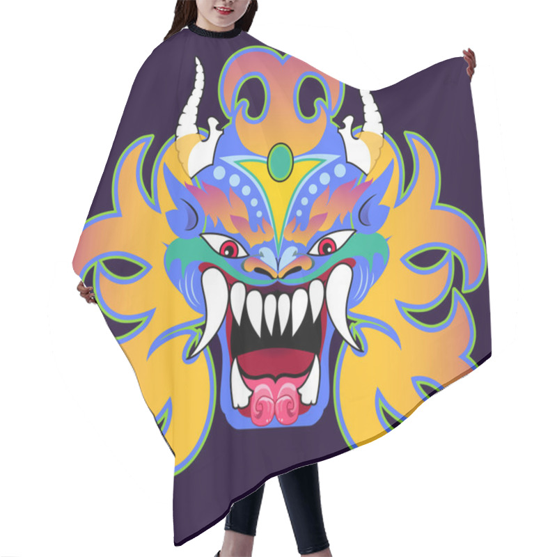 Personality  Mask In The Style Of A Tibetan Dharmapala Hair Cutting Cape