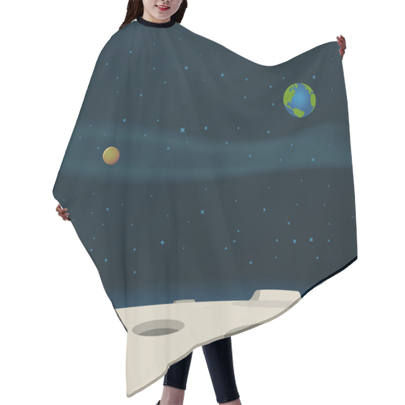 Personality  Moon Surface Hair Cutting Cape