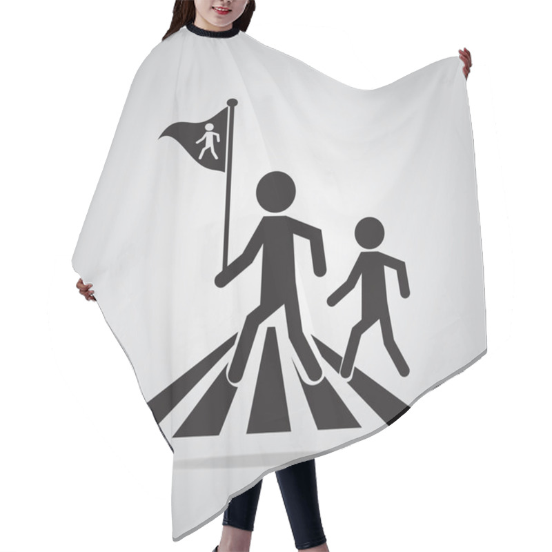 Personality  Pedestrian Crossing Sign, School Road Sign Illustration Hair Cutting Cape