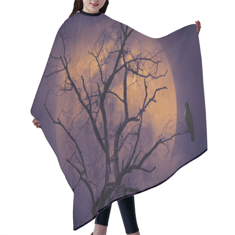 Personality  Bird Sitting On Dead Tree, Halloween Background Hair Cutting Cape