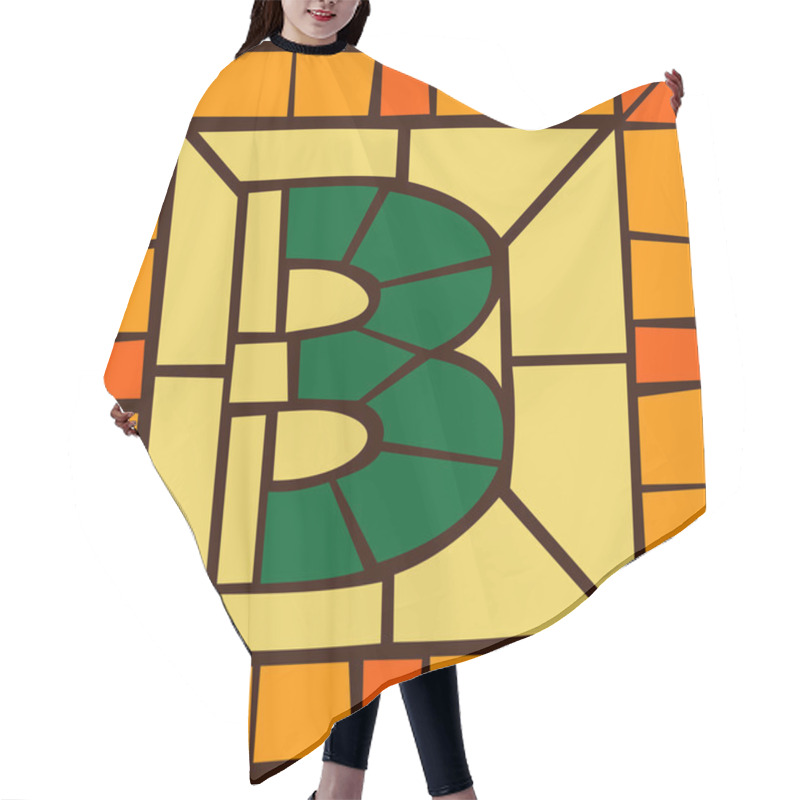 Personality  3 - Mosaic Numbers, Stained Glass Window Hair Cutting Cape